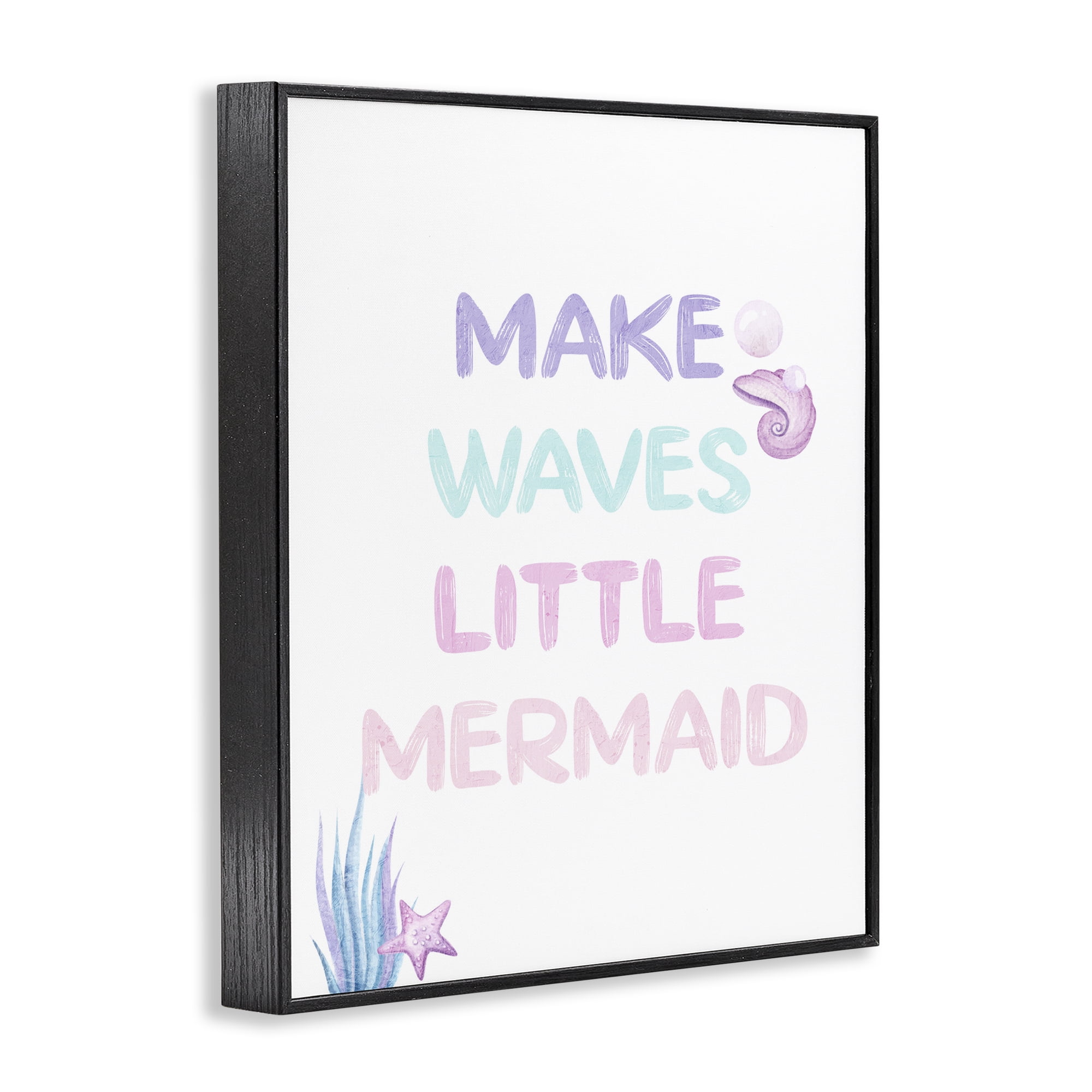Make Waves Little Mermaid Black Framed Giclee Art, design by Kim Allen