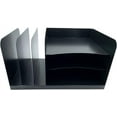 Desktop File Organizer, Combination Vertical 3/Horizontal 3 Slot, Black