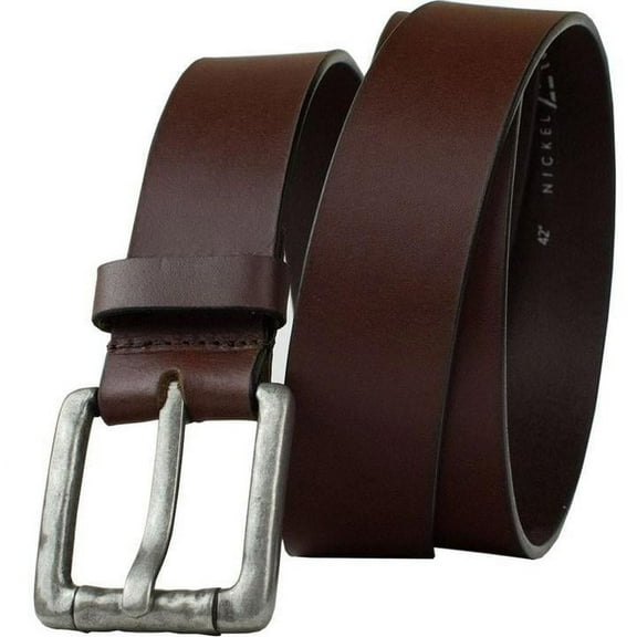 Pathfinder Casual Men's Brown Belt by Nickel Zero® - 1.5 inch Full Grain Leather Strap, Hypoallergenic