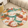 thumbnail image 6 of Christmas Cartoon Snowman Round Carpet Circle Rug Outdoor Patio Area Rug Washable Large Area Rugs Hallway Room Decor Fitness Mats, 6 of 8