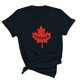 thumbnail image 3 of Fiudx Ofertas Flash Artículos En Oferta Camiseta Básica de Verano de Manga Corta Informal para Mujer, Blusa con Estampado de Hoja de Arce Del Día de Canadá, Camiseta con Cuello Redondo, 3 of 3