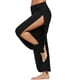 thumbnail image 2 of Gibobby Pantalones de yoga Color Sólido Pantalones Ocio Mujer Correr Estiramiento Ejercicio Dividir Yoga Pantalones(Negro,M), 2 of 5