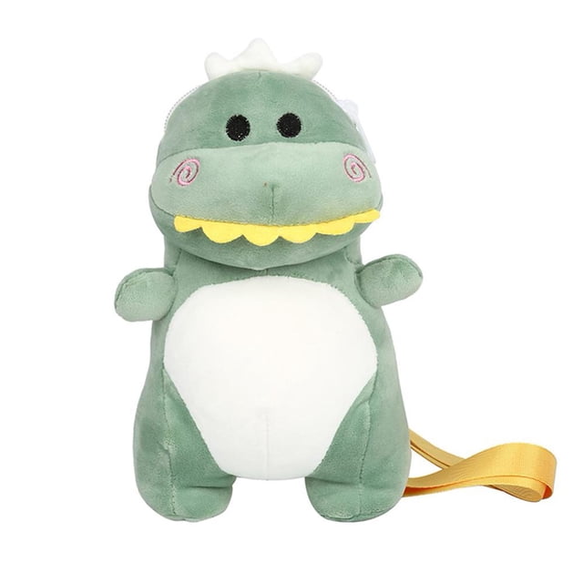 Women Cute Dinosaur Plush Satchel Mini Shoulder Money Phone Bags (Green)