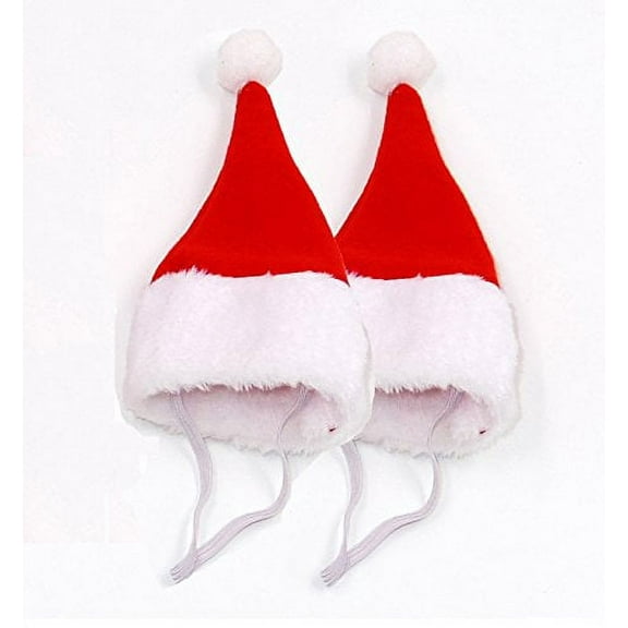 Pet Santa Hat Christmas Costume.Red. 2 Pack.Small Size Dog,Puppy