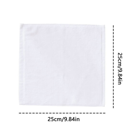 10-Pack 25X25Cm Pure Cotton White Small Square Towels: Gentle and Absorbent Washcloths for Face, Baby Care, or Kitchen Use