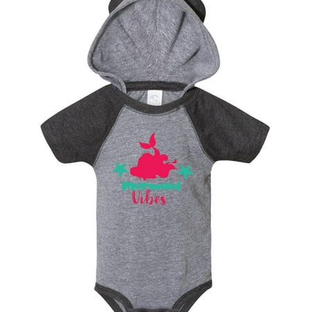 

Inktastic Mermaid Vibes Mermaid Silhouette - Pink Green Gift Baby Girl Bodysuit
