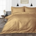 thumbnail image 6 of 300 THREAD COUNT, 7 Piece Bed Sheet Set, 15" Deep Pocket, 100% Egyptian Cotton, Sateen Finish Sheet Set - Taupe Stripe, King Size., 6 of 7