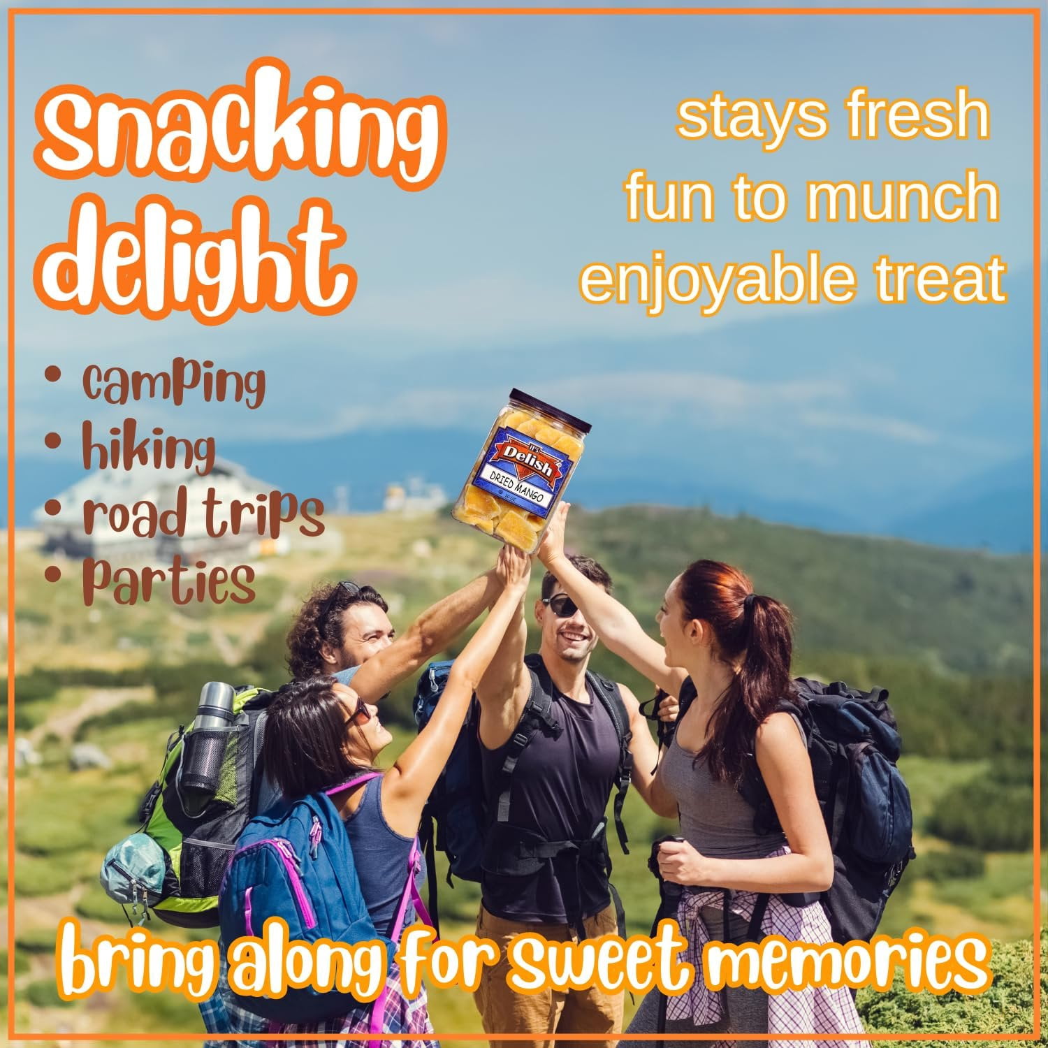 Dried Mango Slices by Its Delish, 30 OZ Jumbo Reusable Container  Candied Dried Fruit  Natural Flavor, Sweetened & Low Sugar, No Color Added  Dry Mango Candy Healthy Snacks  Vegan, Kosher