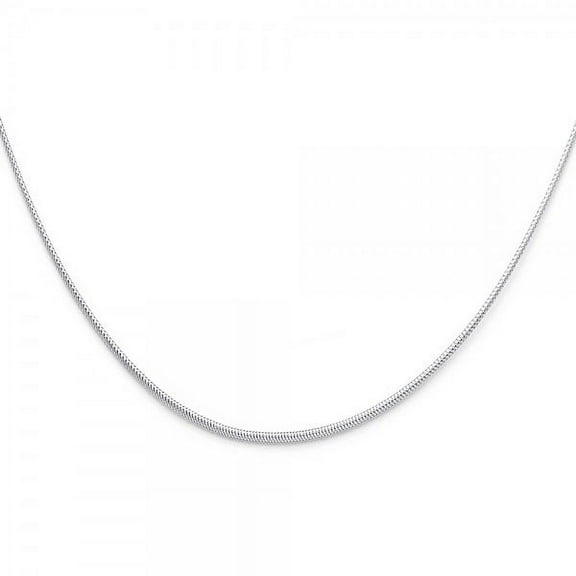 14K White Gold 1mm Sparkle Omega Necklace :  17"