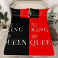 thumbnail image 2 of Feelyou King Queen Crown Queen Sheet Sets, Anniversary Black Red Bed Set, 4 Pieces, 2 of 7