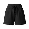 thumbnail image 7 of Womens Shorts Summer Casual Loose Elastic Waist Drawstring Comfy Lightweight Beach Shorts with Pockets, 7 of 7