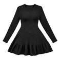 thumbnail image 6 of Sweater Dress for Women Long Sleeve Round Neck Dresses Elegant A-Line Knitted Swing Dress for Fall Winter Black XXL, 6 of 7