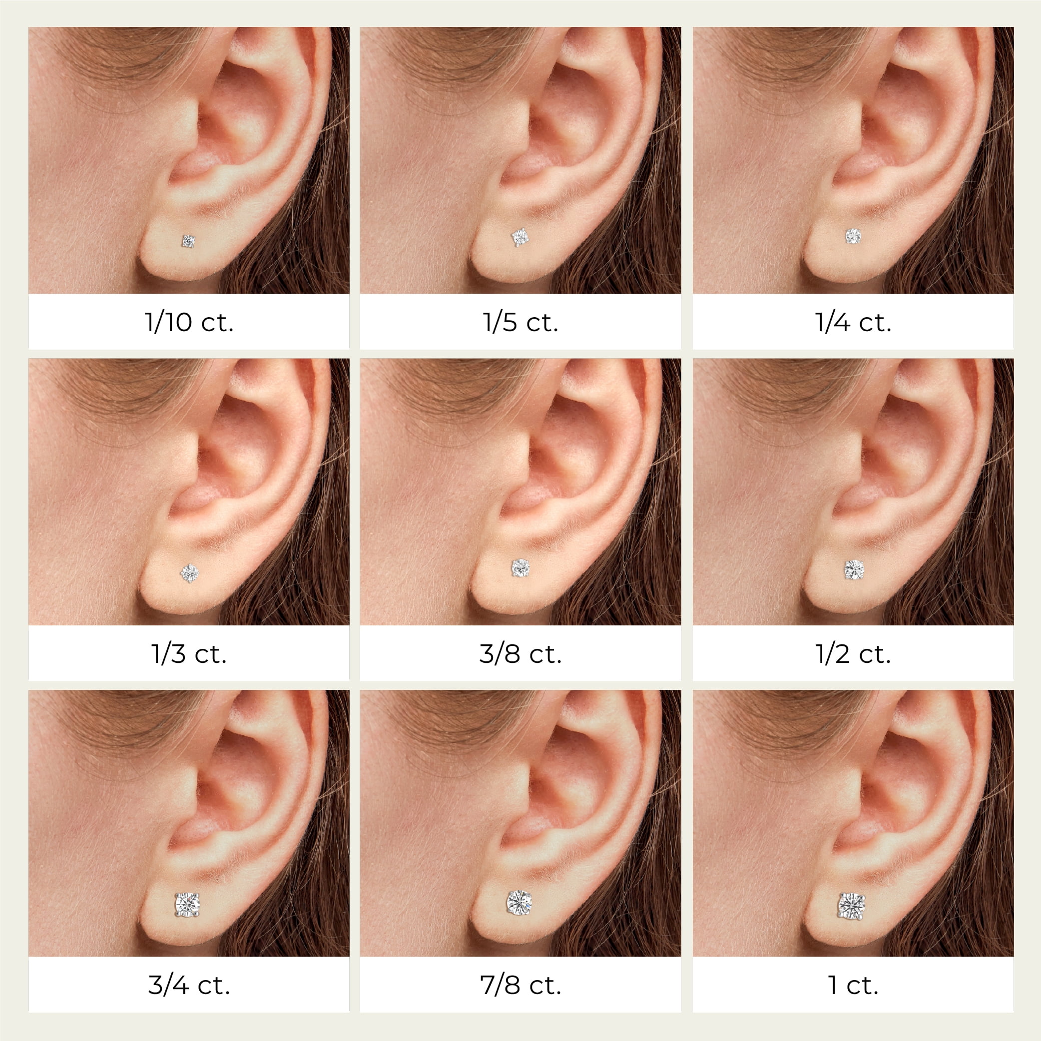 Gilded 1 CTW Lab-Grown Diamond Stud Earrings for Women & Men, Round Cut 925 Sterling Silver, Hypoallergenic Jewelry - SI1 Clarity F Color