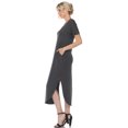 thumbnail image 3 of White Mark Women's Short Sleeve V-neck Maxi Dress, 3 of 6