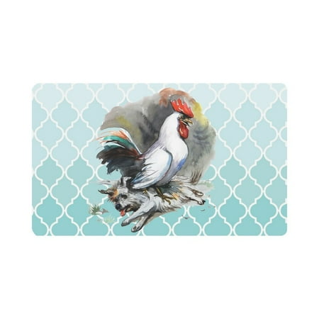 Trellis Over Door MKHERT Rooster Win Over The Dog Moroccan Trellis Doormat Rug Home Decor Floor Mat Bath Mat 30x18 inch ()