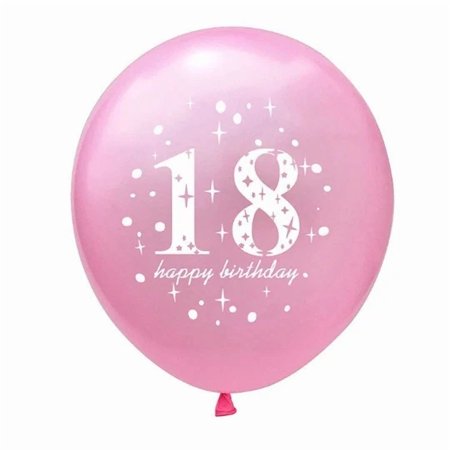 12 Pack 18Th Birthday Party Balloons Latex Pink Eighteenth