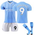 thumbnail image 1 of 2023 - 2024 raqueta de fútbol del granero local del Manchester City número 9 Haaland de bruyne 17, 1 of 5