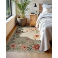 thumbnail image 3 of Moynesa 3'x5' Floral Bedroom Rugs Rugs, Area Rugs 3x5ft Rug for Entryway Ultra-Thin Soft Rug, Non-Slip Washable Rugs Stain Resistant Boho Rug Low-Pile Throw Rug for ‎Living Room Office,Coffee, 3 of 8
