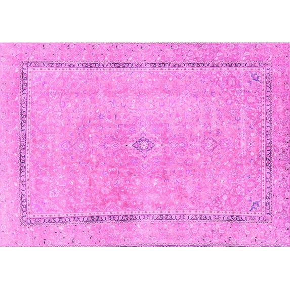 Ahgly Company Indoor Rectangle Abstract Pink Modern Area Rugs, 8' x 12'