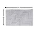 thumbnail image 2 of Zig Zag Pattern Cotton Non-Skid Back Bath Rug 24" x 40" White by Castle Hill London, 2 of 2