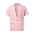 thumbnail image 4 of TrendOFT Mens Suit Sets Casual Formal Jackets And Shorts Two Piece Blazer Set Wedding Party Business Wear Pink XXL, 4 of 7
