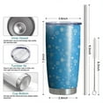 thumbnail image 6 of 20oz Tumblers Blue Christmas Snowflake Pattern Stainless Steel Vacuum Insulated Double Wall Travel Tumbler Cups Mug with Lid and Straw,Cleaning Brush for Cold & Hot Drinks, 6 of 7