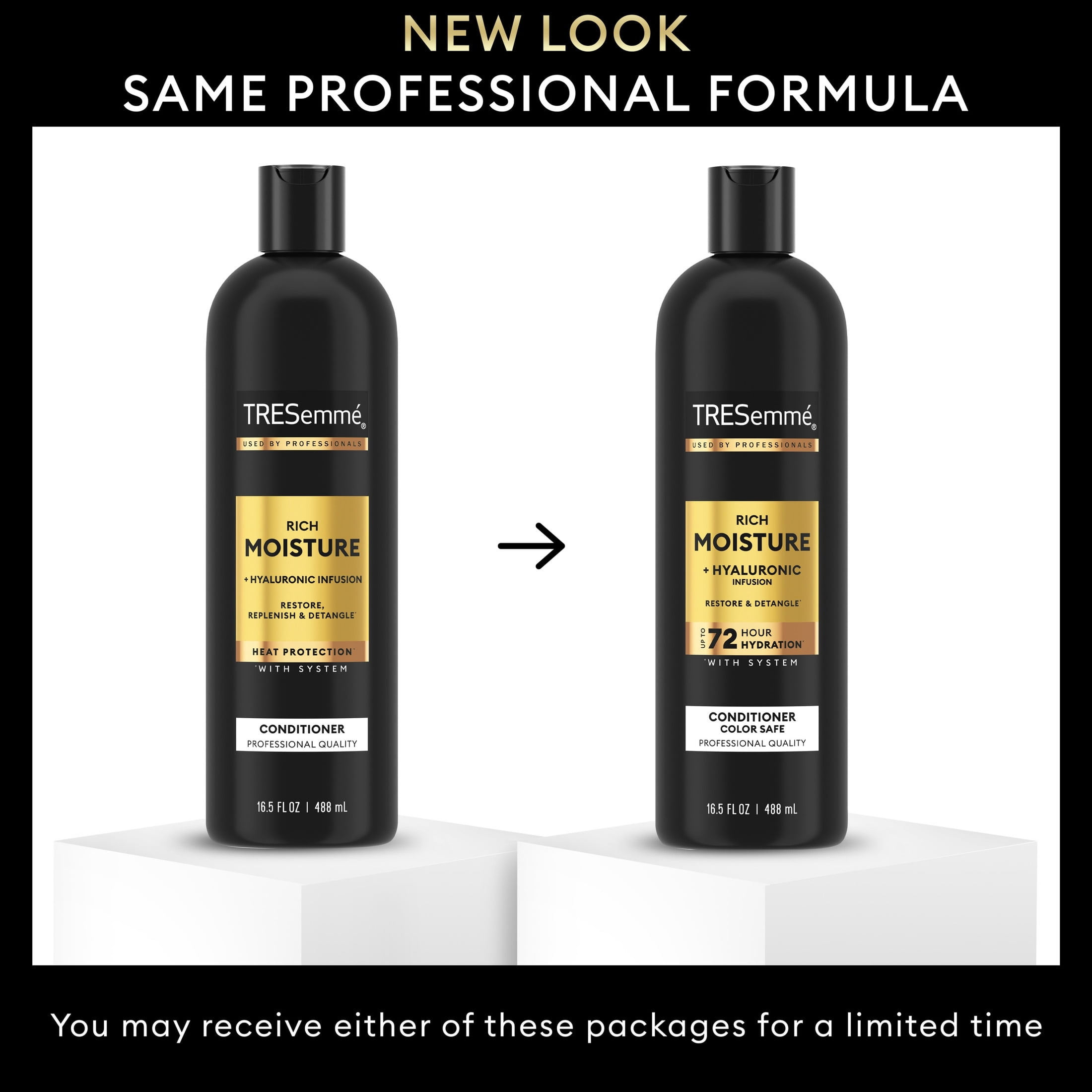 (4 pack) TRESemmé Shampoo With Up To 72H Hydration For Dry Hair, Rich Moisture With Hyaluronic Infusion Hair Care To Restore & Replenish, ,16.5 Fl Oz