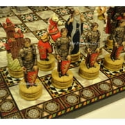 Medieval Times King Arthur Camelot Chess Set with 14 1/2"" Mosaic Color Board