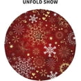 thumbnail image 4 of Christmas Tablecloth 60 Inch Round Winter Table Cloth Xmas White Gold Snowflake TableCloths Waterproof Wrinkle Resistant Polyester Table Cover for Home/Kitchen/Dining Room/Party/Outdoor Picnic, 4 of 6