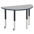 thumbnail image 1 of ECR4Kids 24in x 48in Half Round Everyday T-Mold Adjustable Activity Table Grey/Navy/Black - Super Leg, 1 of 2