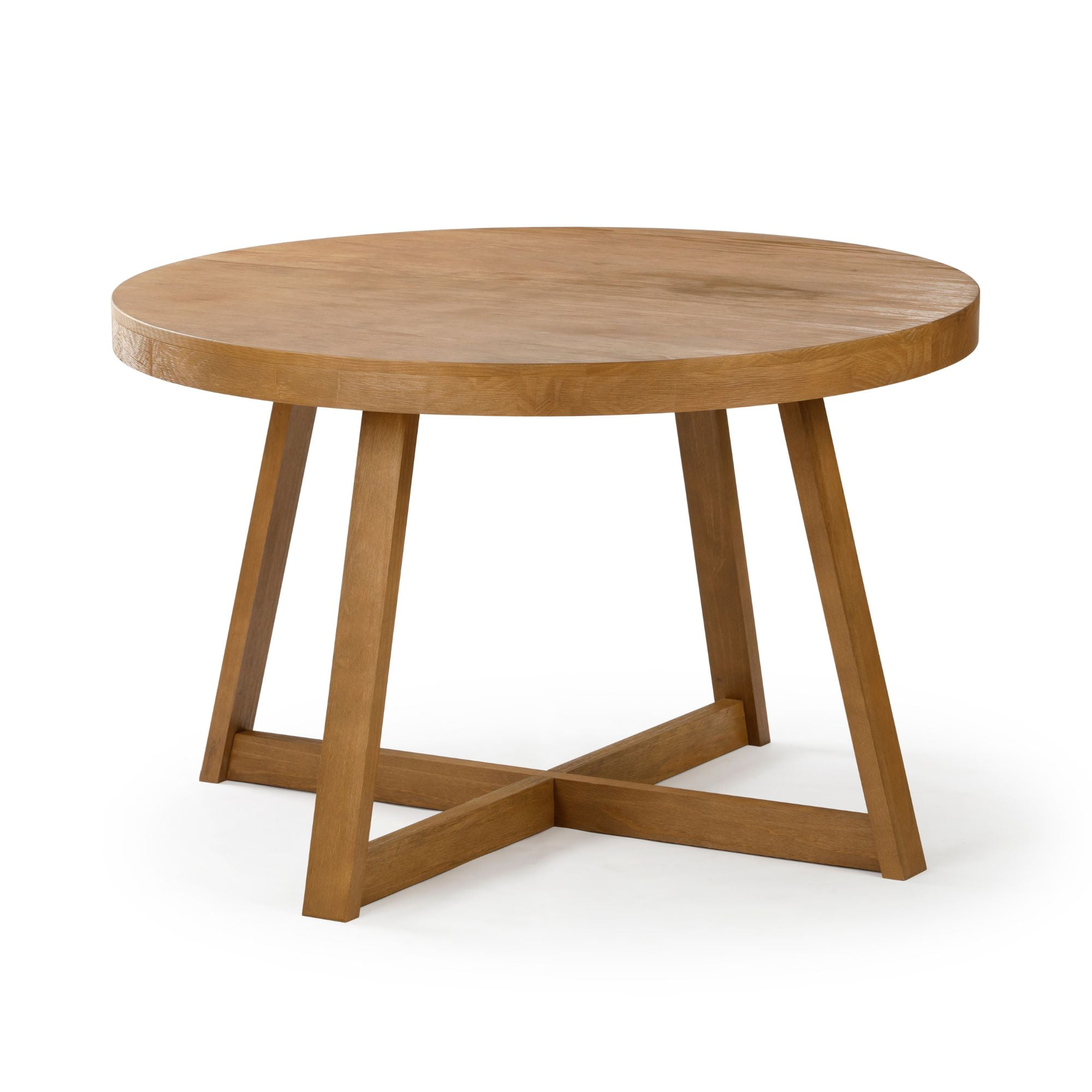 Plank+Beam Round Dining Table, 47" Solid Wood Kitchen Table, Farmhouse Table for 4