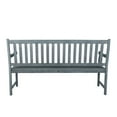 thumbnail image 5 of Laurel 59.1" 3-Seat Slat-Back 600-Lbs Support Acacia Wood Outdoor Garden Patio Bench, Gray, 5 of 8