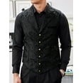 thumbnail image 3 of COOFANDY Mens Suit Vest Paisley Floral Victorian Vests Gothic Steampunk Formal Waistcoat Tuxedo Vests with Notched Lapels, 3 of 11