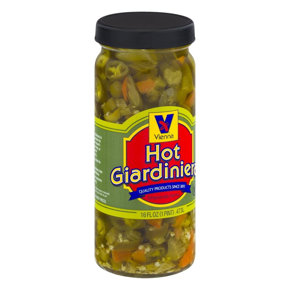 Vienna Beef, Hot Giardiniera, 16 oz,  Jarred Vegetables, Shelf-Stable