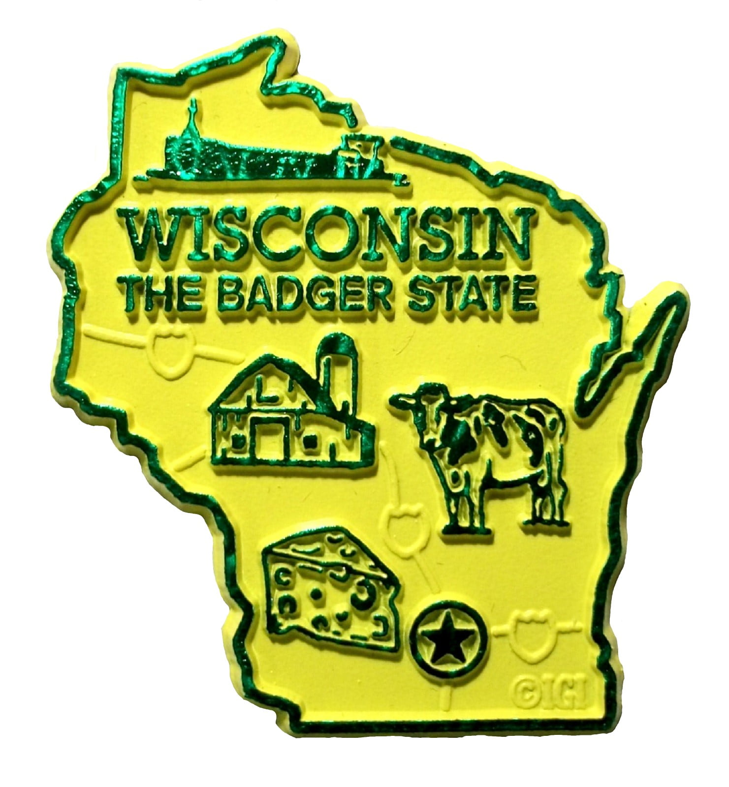 Wisconsin the Badger State Map Fridge Magnet - Walmart.com