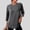 Dark Gray, variant on Women 3/4 Sleeve Workout Shirts Quick Dry Tops Crew Neck Gym Hiking T Shirt Sun Protection Casual Tees Lightweight Black L