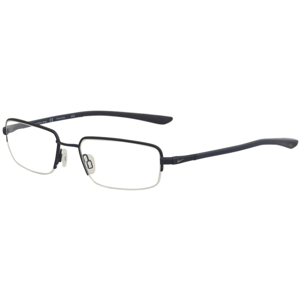 Nike Men's Eyeglasses 4287 403 Satin Navy Half Rim Flexon Optical Frame