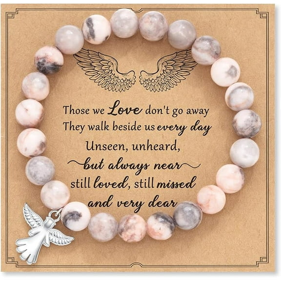 Sympathy Gift for Loss of Loved Ones, Natural Stone Bracelets Memorial Bereavement Gifts for Women/Girls