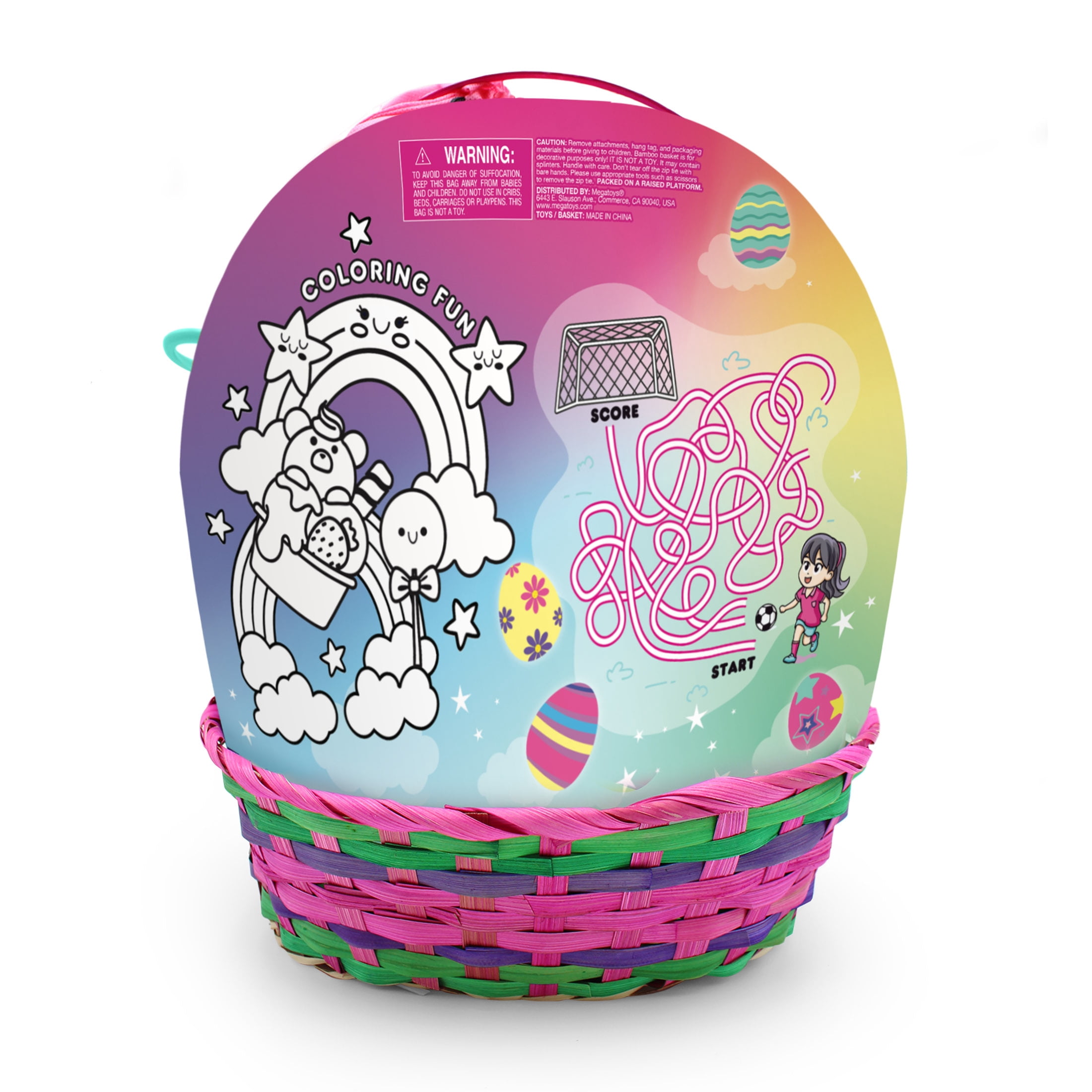 Girls Soccerball with Bag Easter Basket, by Megatoys
