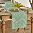 thumbnail image 4 of Sm:)e Seasonal 13’’ x 72’’ Easy Care Polyester Table Runner, Sage Green Leaves Flowers Table Runner, 4 of 7