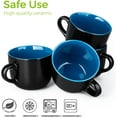 thumbnail image 6 of AmorArc Ceramic Soup Mugs with Lid, 24 oz Soup Cups with Hanlde for Coffee,Cereal,Salad,Noodles,Tea,Soup Bowls Cups,Microwave &Dishwasher Safe, Set of 4, Blue with Vented lid, 6 of 7
