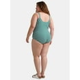 thumbnail image 2 of Time and Tru Women's and Women's Plus Pique Square Neck One Piece Swimsuit, Sizes XS-3X, 2 of 4
