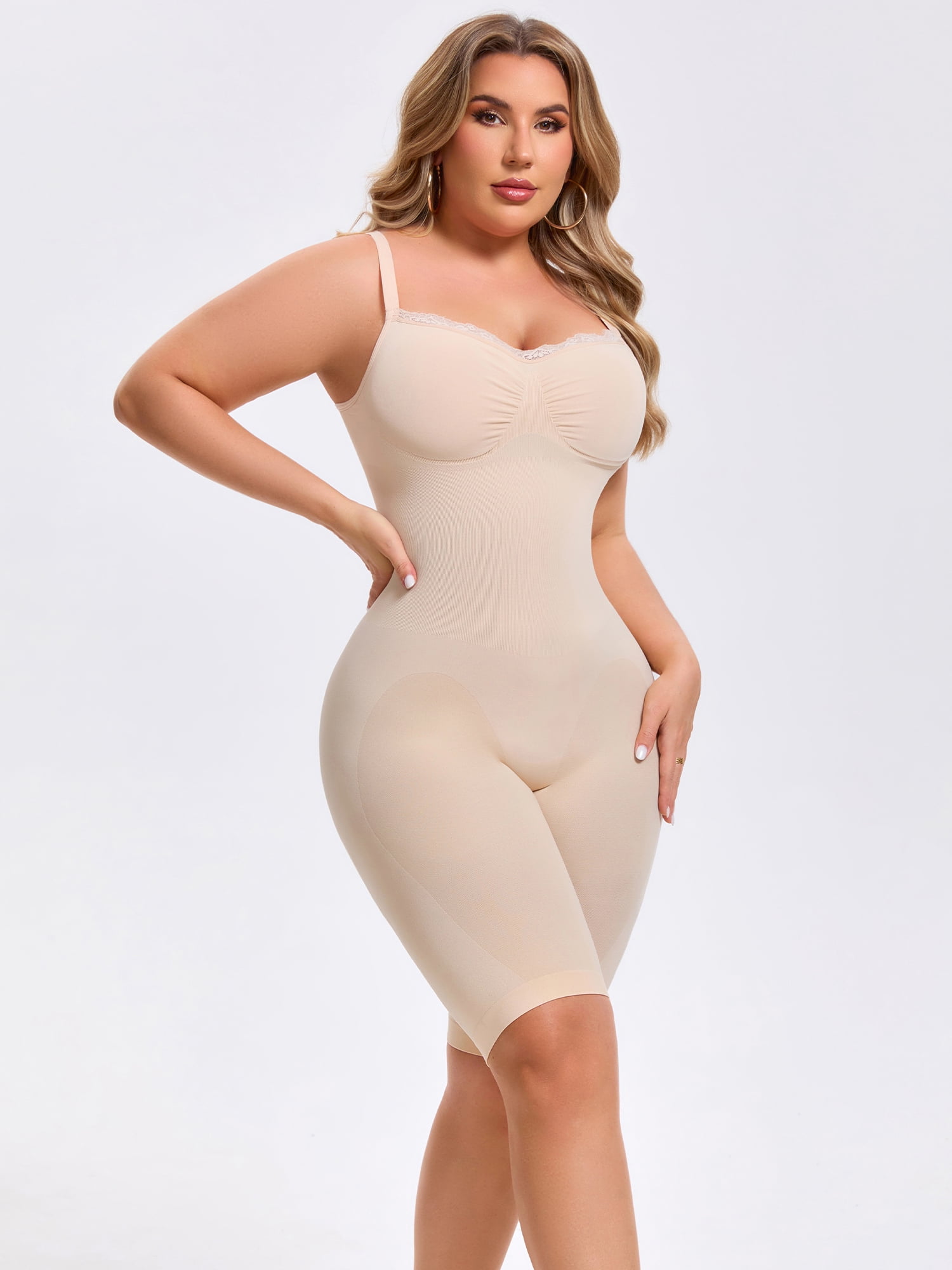 DARING DIVA Women's Sleeveless Shapewear Bodysuits Tummy Control Bodyshaper 2XL Beige