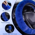 thumbnail image 3 of 2 Pcs Plush Steering Wheel Cover Set with Gear Shift Cover, 15 Inch Universal Soft Faux Fur Fluffy Auto Interior Accessories, Warm Winter Car Decor, 3 of 11