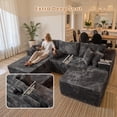 thumbnail image 6 of Toject 108" Modular Sectional Sofa, Modern Cloud Couch with Ottoman, No Assembly Required, U-shaped Sofa for Living Room, Gray, 6 of 9