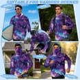 thumbnail image 5 of SEANATIVE Men's Fishing Hoodie UV Protection Hooded Top Long Sleeve Sun Block Top with Mesh Mask Fishing Clothes Sun Shirt Athletic Wear Outfit for Men, L, Butterfly Galaxy Violet, 5 of 7