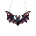 thumbnail image 3 of Rongxk Halloween Bat Stained Glass Suncatcher Window Hanging Acrylic Wall Art Suncatcher Decoration Festival Colorful Bat Home House Venue Arrangement Props 1pc, 3 of 5