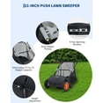 thumbnail image 3 of 21-In Push Lawn Sweeper with 3.5 Cu. Ft. Hopper Bag, 2 Spinning Brushes and Durable Steel Frame, 3 of 7