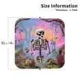thumbnail image 2 of Lsque Sky Sunflower Skull Pattern 4" Drink Coasters Set of 4, PVC Leather Absorbent Coasters, Table Coaster Set Decorative Coffee Cup Coasters Housewarming Gift -Square, 2 of 6