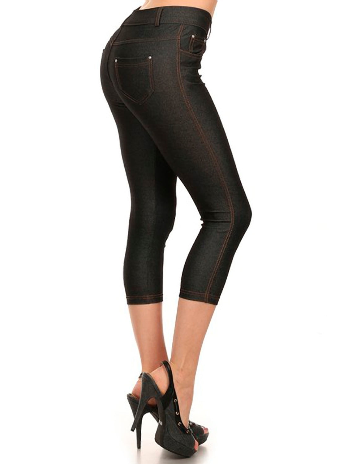 Women's Classic Solid Capri Jeggings - Walmart.com